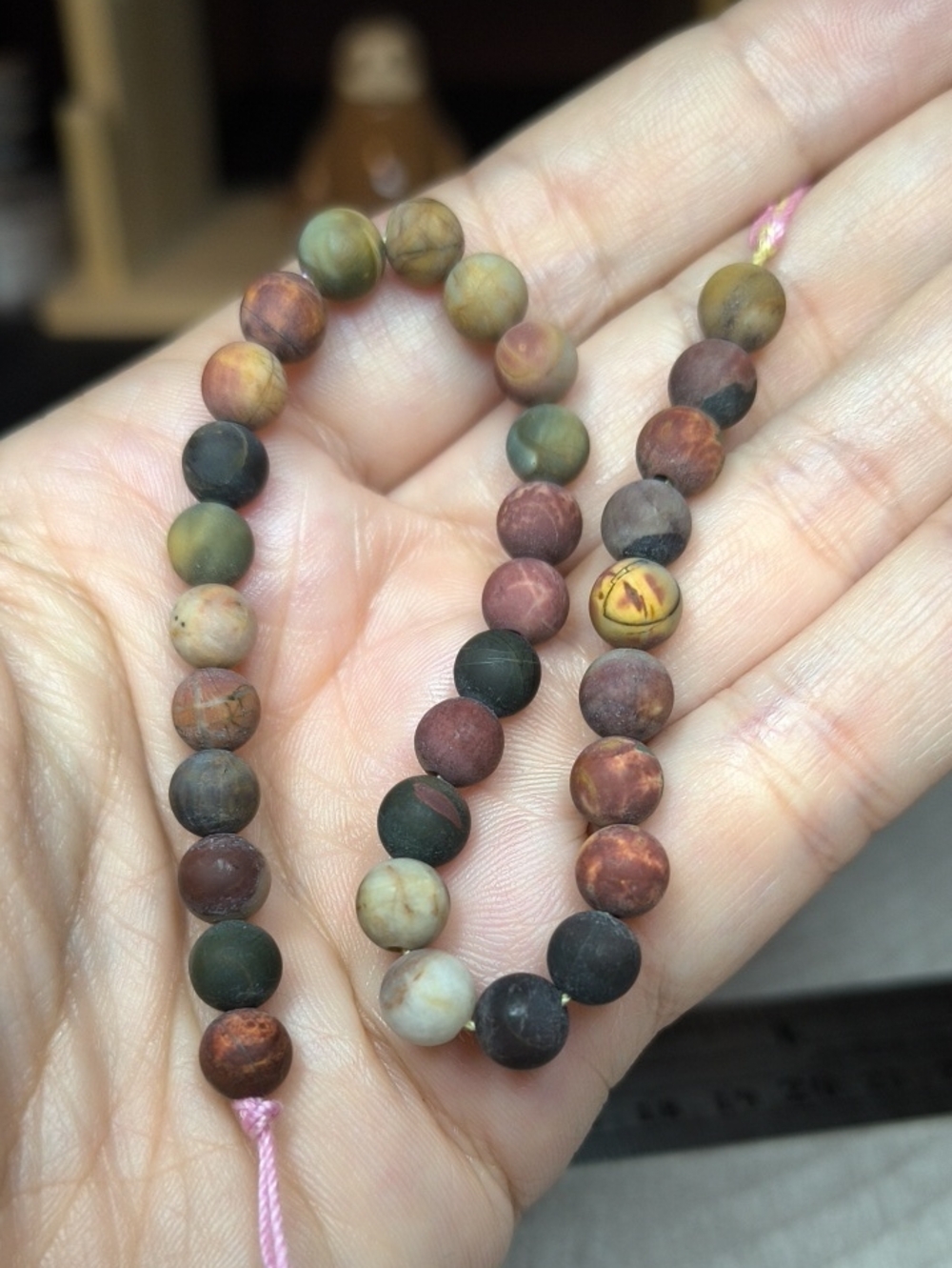 #2- 6mm Matte Red Creek Jasper Beads - 8-inch Stone Strand